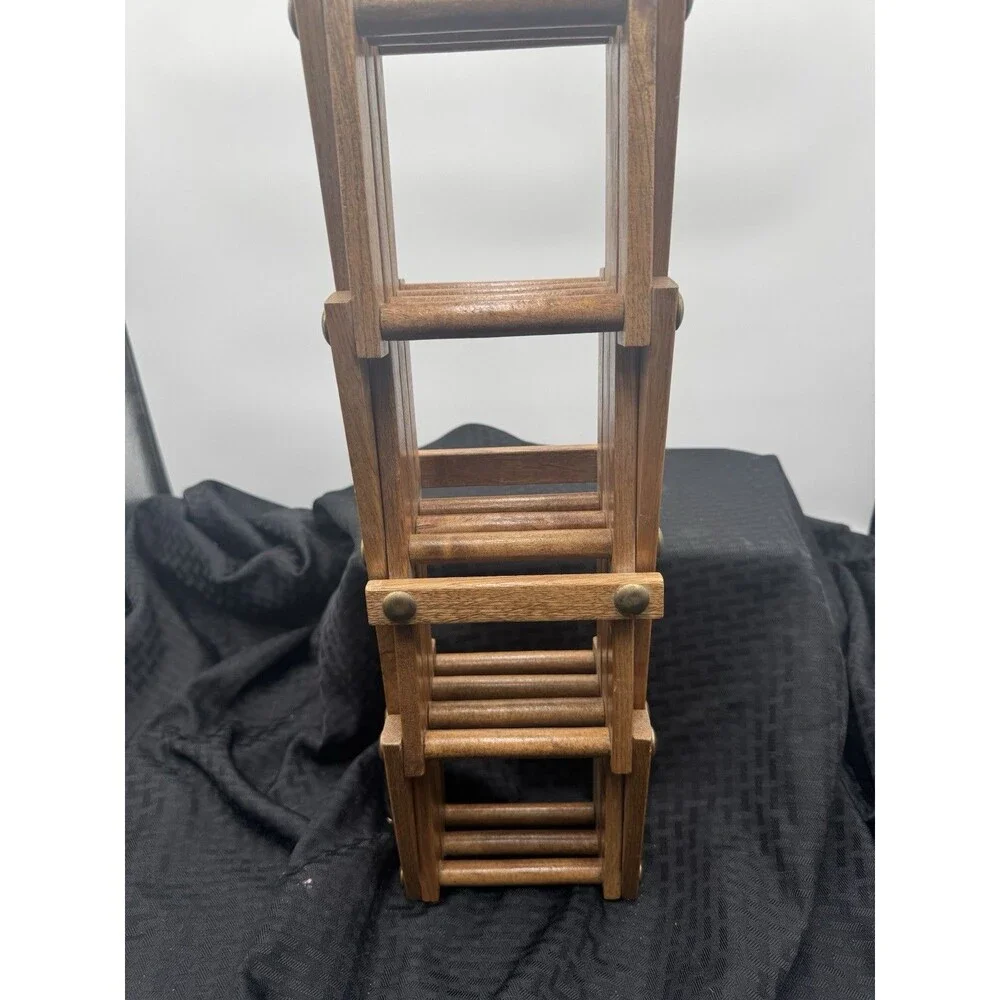 Vintage Wooden Folding Accordian Style Wine Rack